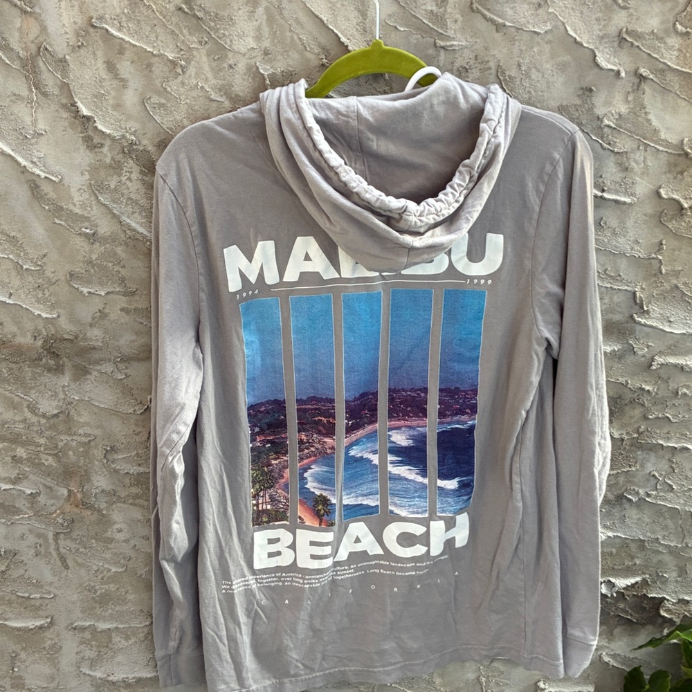 Coastal Beachy Denim & Flower Hoodie Size S Worn 1x